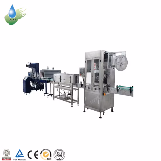 Máquina etiquetadora automática de mangas retráctiles para botellas de bebidas 12000bph con etiqueta de PVC