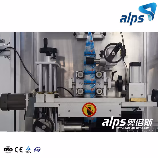 Máquina etiquetadora automática de manga retráctil para botellas de bebidas 6000bph con etiqueta de PVC