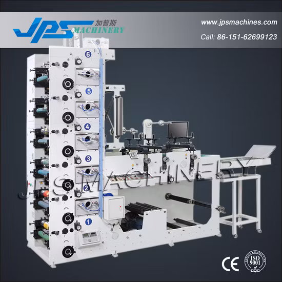 Máquina automática de impresión flexográfica de etiquetas con laminado+troquelado rotativo y corte longitudinal+estación de laminado/vaso de papel/película adhesiva Impresora flexográfica Cortadora cortadora